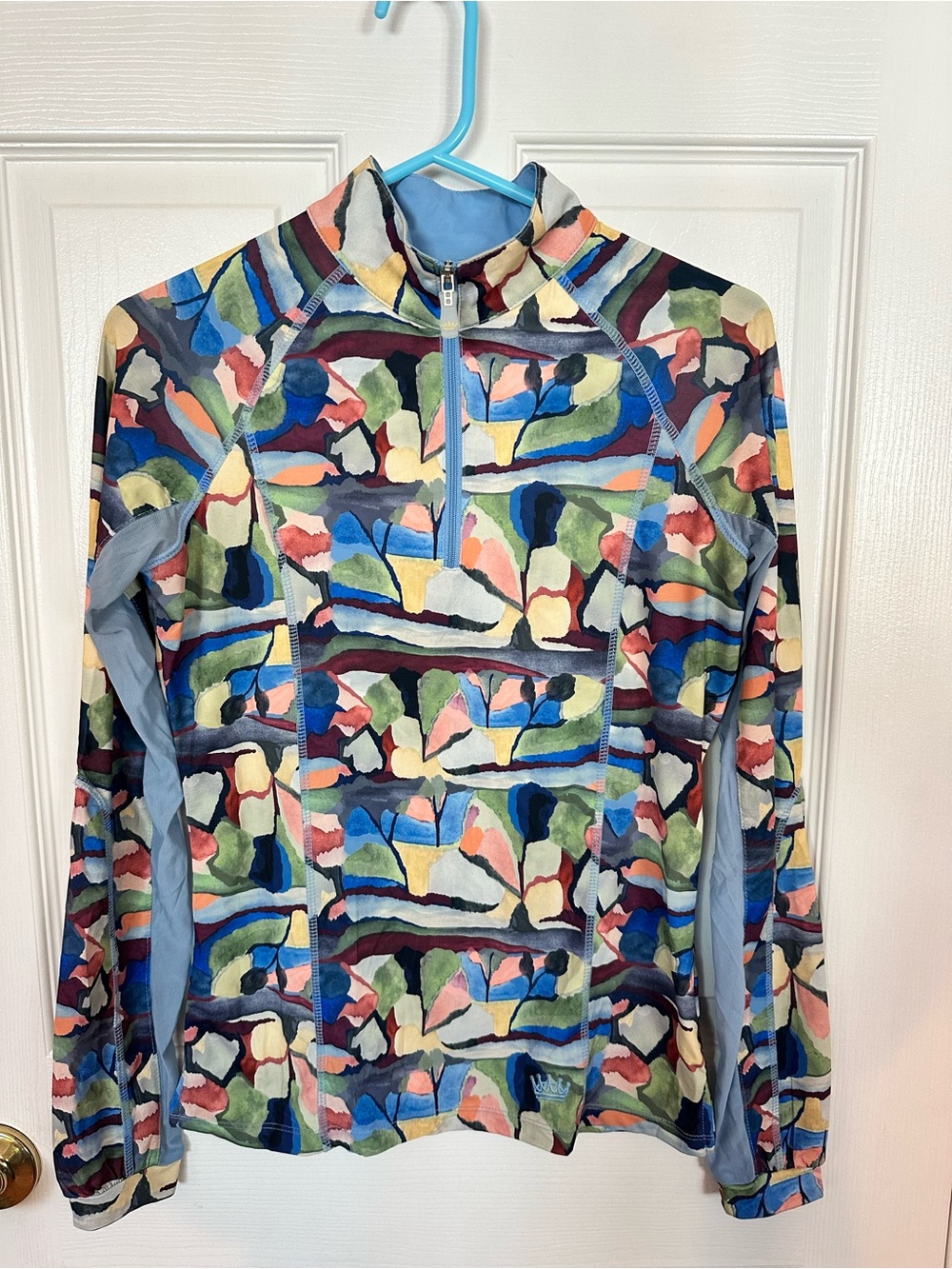 Kastel Sun shirt 1/4 zip. Multi color print. Xsmall EUC